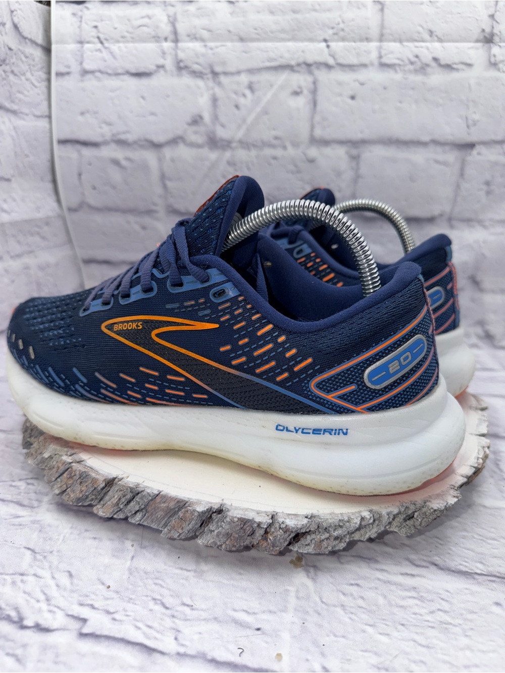 Brooks Glycerin 20 Mens Size 9 Blue Orange Athletic Running Shoes Sneakers - Picture 7 of 11